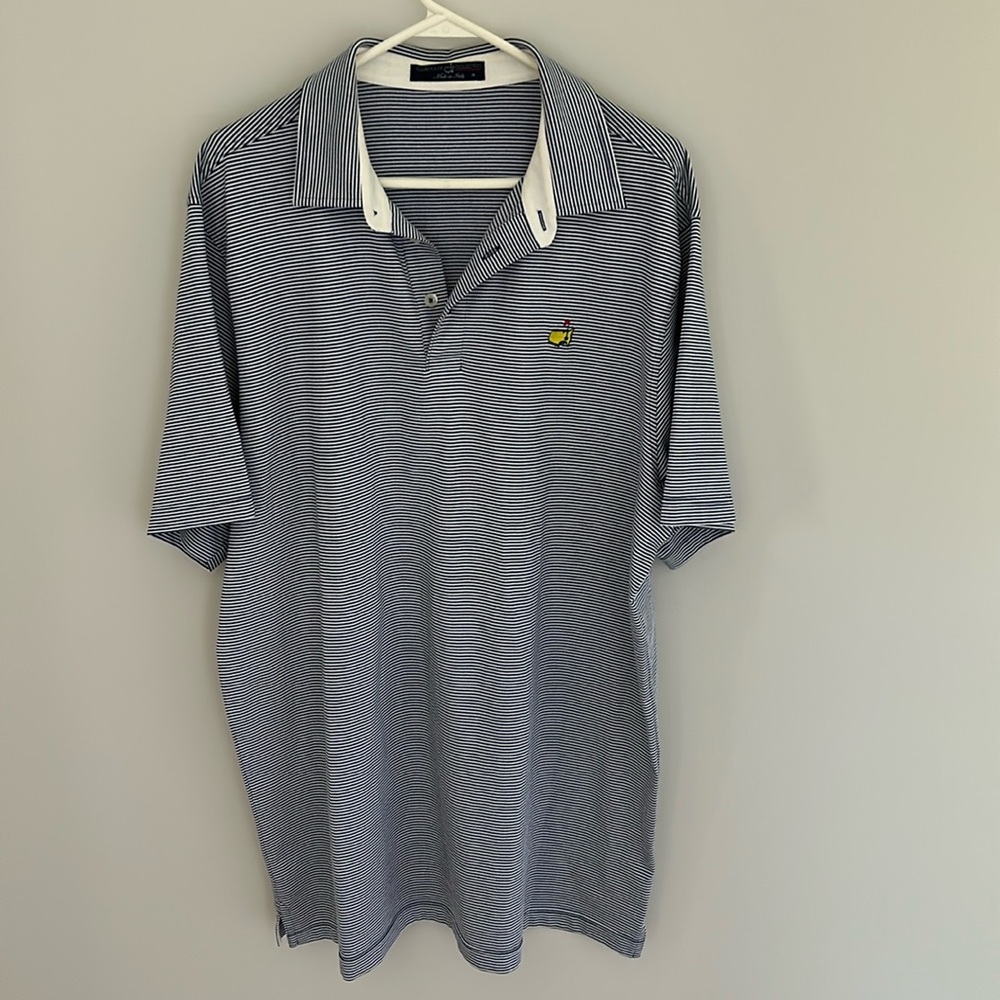 PETER MILLAR x MASTERS Polo Shirt blue white stripes Summer Comfort Golf